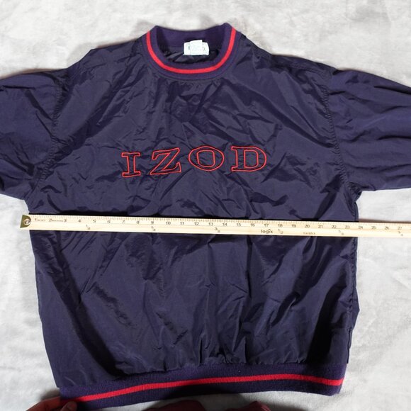 Vintage IZOD Pullover Windbreaker Jacket Mens M Nylon Lightweight Blue 90s - Picture 6 of 8
